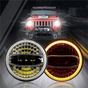Morsun LED 헤드 라이트 for Jeep Harley 7inch Round Headlamps Hi-lo Beam With Angel Eyes 12v 108W
