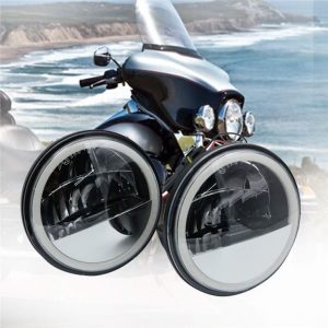 Morsun LED 운전 안개등 For Harley-davidson Fog Lamp With Angel Eyes DRL